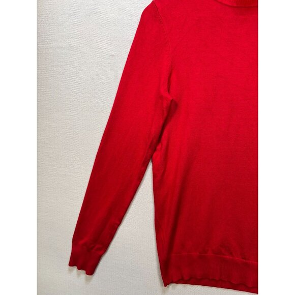 Calvin Klein Womens Ribber Turtleneck Sweater Medium Red Ribbed Pullover Casual - Picture 5 of 9